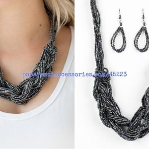 Statement Beaded Necklace Set - Fashion Accessory